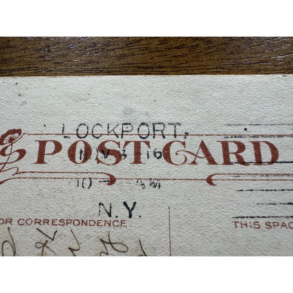 Antique 1916 Get Well Postcard Woman Rose Artistic Heads No 905 Lockport NY - Picture 4 of 10